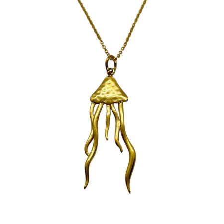 necklace steel gold jellifish1
